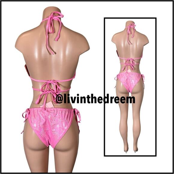 MODA MINX MAGIC IN MAKO WRAP TRIANGLE XL & RUCHED TIE SIDE BIKINI BOTTOMS L $79 - Picture 6 of 13